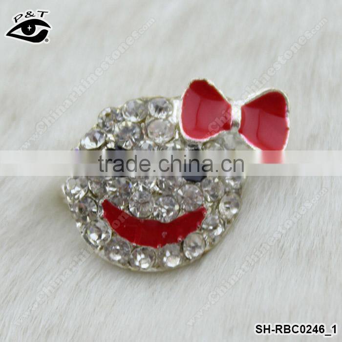 Smile Face Shape Crystal rhinestone brooch pin for dresses invitations