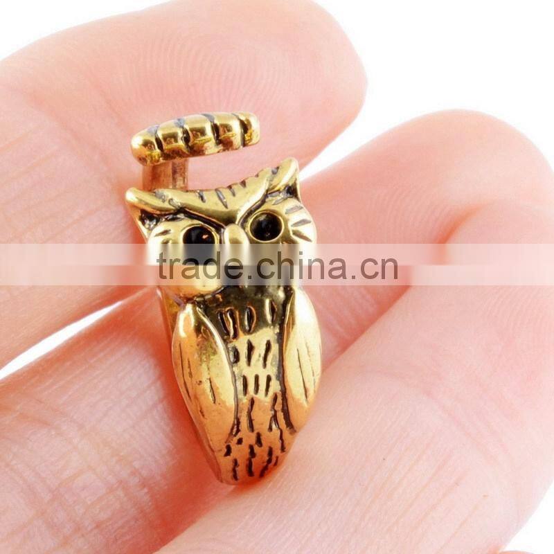 Owl Rings Animal Wrap Rings Silver Plated Jewelry Adjustable Retro Ring Resizable