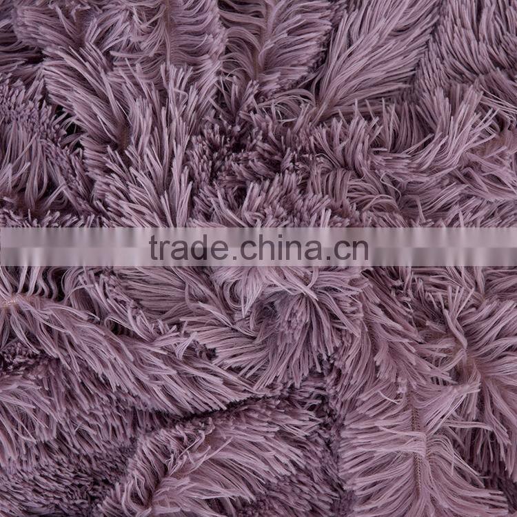 fashion pattern pv long pile fake fur throw micromink blanket