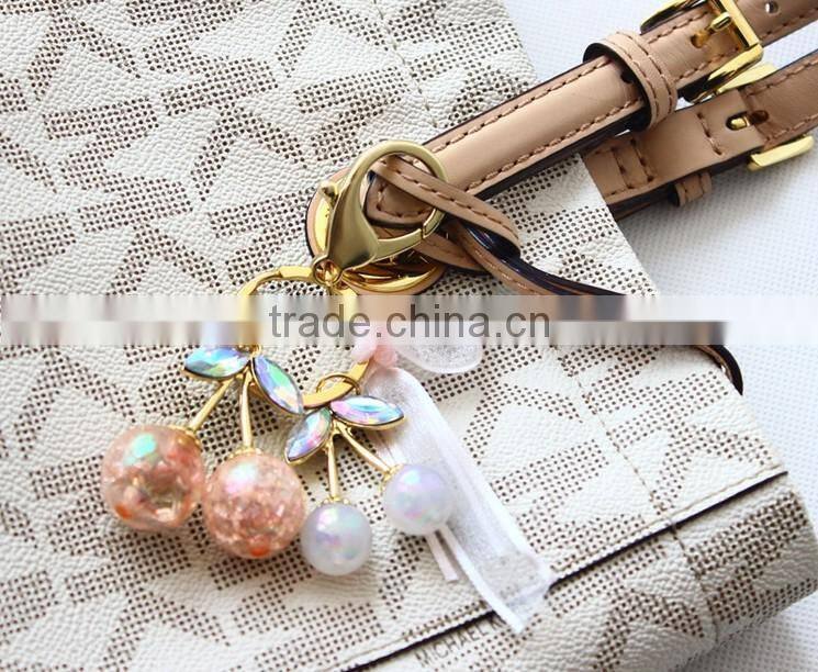 Promotional Gifts,Keychain,Key Chain,Glass Bead Cherry Carabiner Key Rings