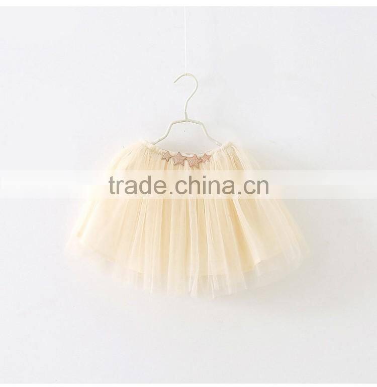 Latest kid girl clothes tulle skirt fashion star design children puffy tulle skirt