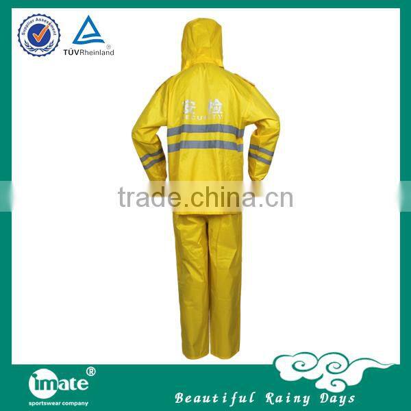 Fashional plastic folding raincoat with hat