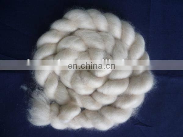 China factory process fine dehaired and combed Cashmere Tops Ivory 16.5mic/44mm