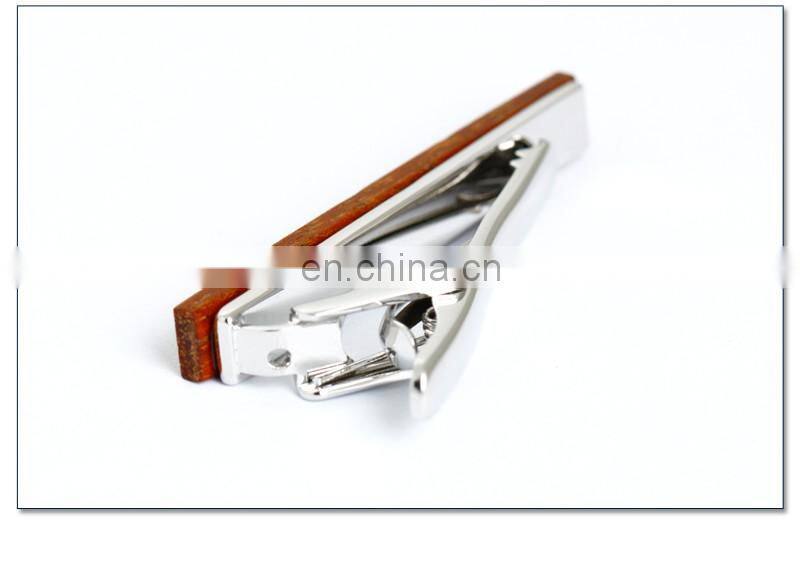 Classical Men's Custom Wood Tie Clips Men Metal Tie Bar
