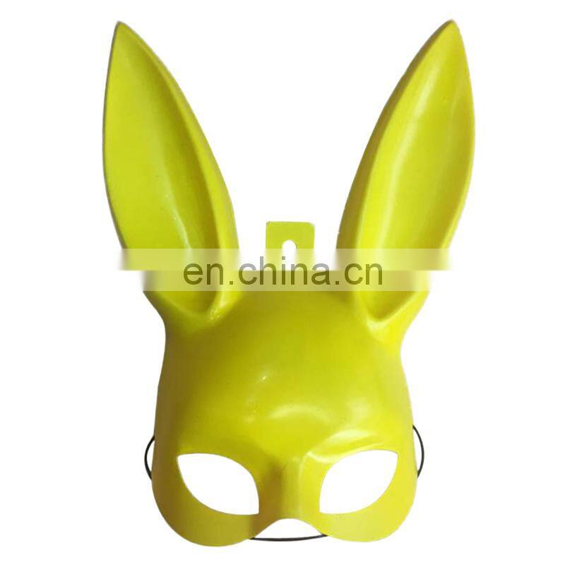 wholesale party sexy pink bunny mask with bright powder masquerade plastic mask for women NCH-2457