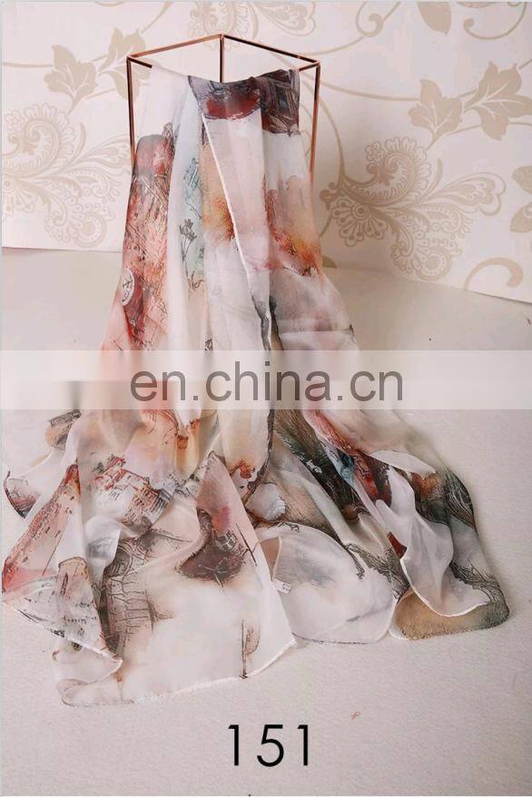 new fashion 100% silk scarf for women lady silk scarf wholesale china