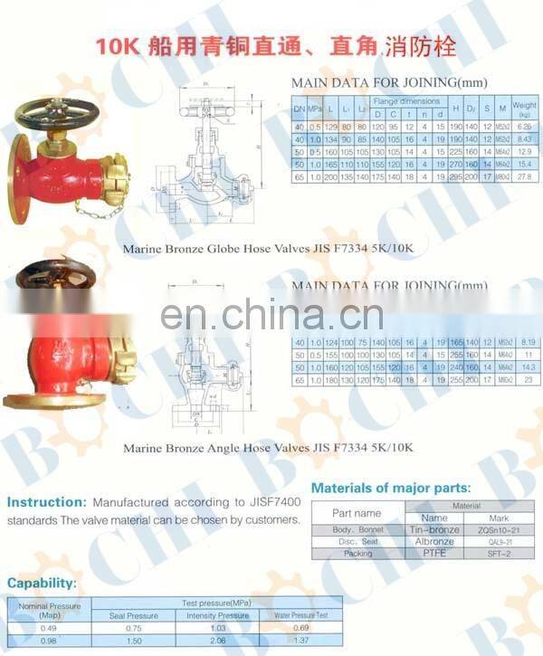 Marine Flange Type Fire Hose Hydrant
