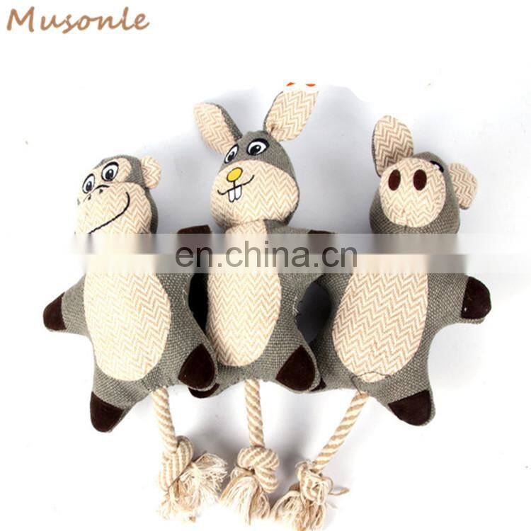 Monkey rabbits style pets accessories flax fabric large dog pet toys