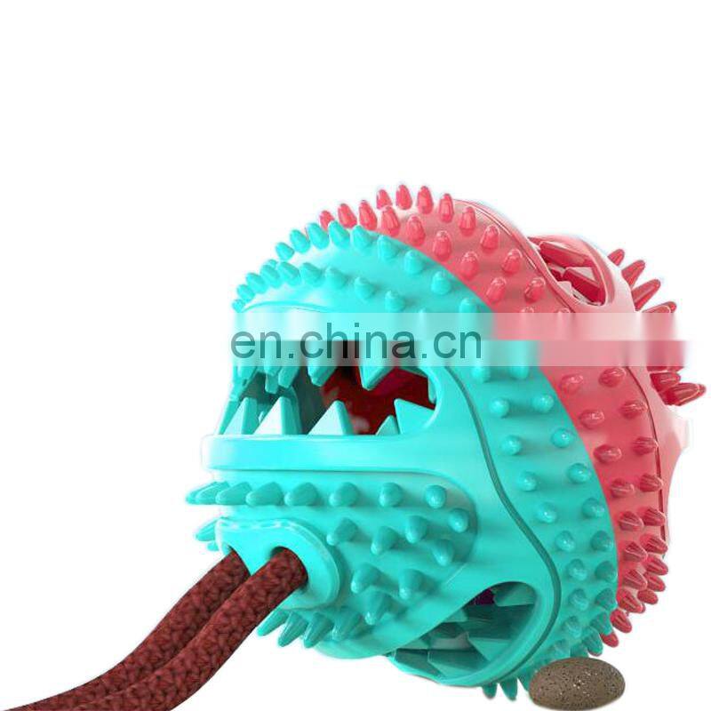 Wholesale Customized New Design TPR Dog Chew Toys Squeak Dispenser Ball Dog Toothbrush Toys