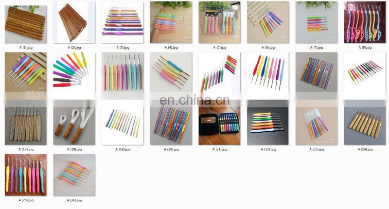 Sweater needle crochet tool New rainbow soft handle plastic alumina crochet hooks set of 8PCS