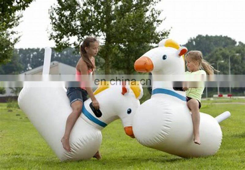 Portable Large Size Little Pony Hop Inflatable Bouncer Jumping Derby Inflatable Horse Riding Racing Toys For Sale