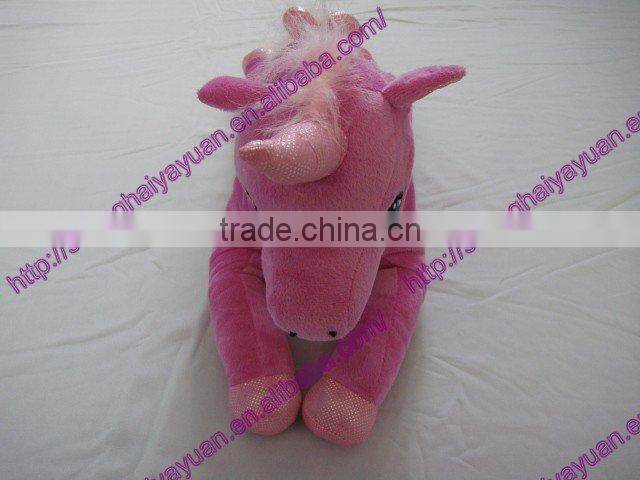 50cm soft plush pink horse toy
