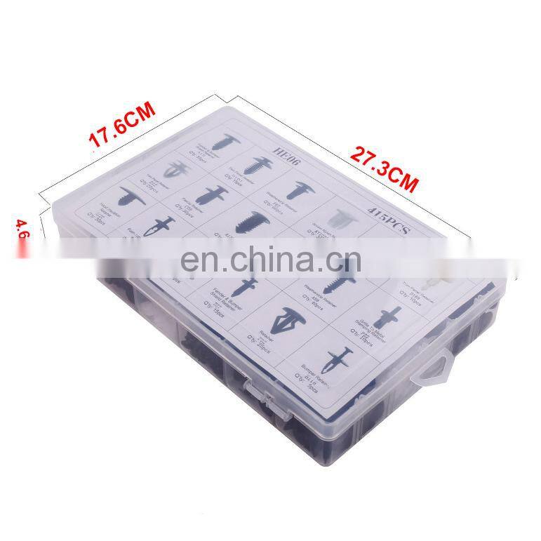 18 Kinds Mixed 415pcs Auto Fastener Car Universal Bumper Fixed Clamp Push Type Clip For Automobile Series Fastener