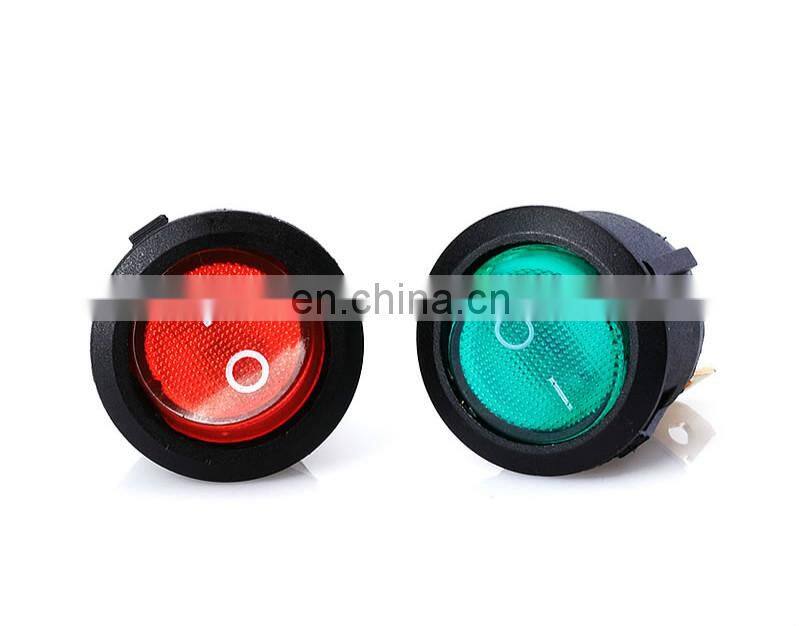 KCD1-105 20MM round rocker switch 3 Pins 6A 250V Power Switch with led light SPST 3PIN On/Off button switch