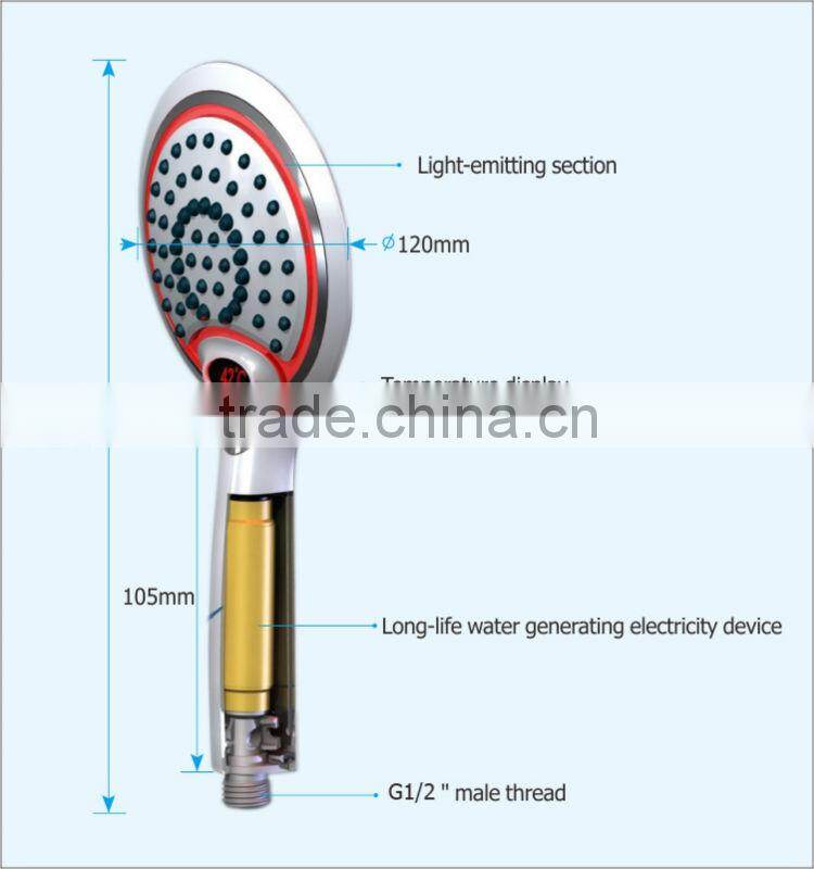 LED shower spray with temperature digital display
