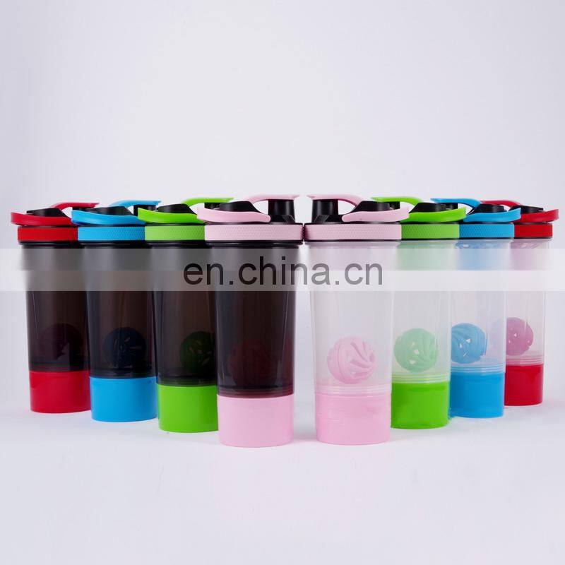 Hot selling plastic protein powder shakers water bottle leak proof customize logo protein shaker bottles