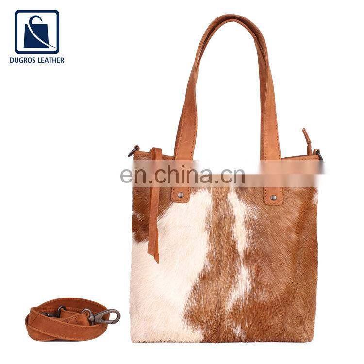 Stylish Look Modern Design Luxury Fashionable Matching Stitching Vintage Style Women Genuine Leather Handbag