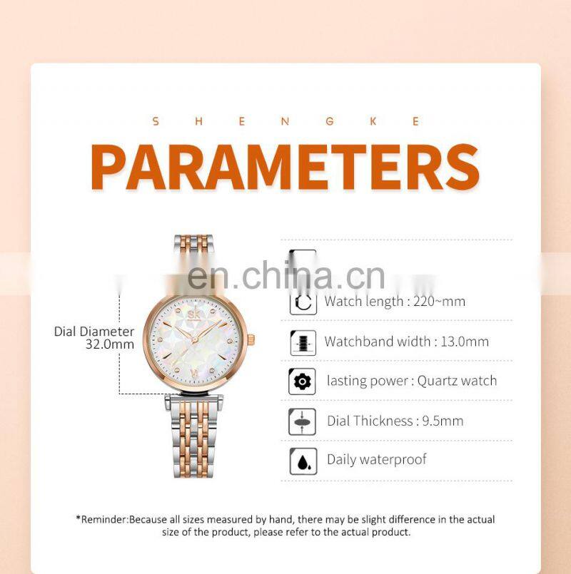 SHENGKE Shop for Watches Online Ladies Jewelry Watch Set K0136L Women Bracelet Watch Chic Necklace Wholesale Wristwatch