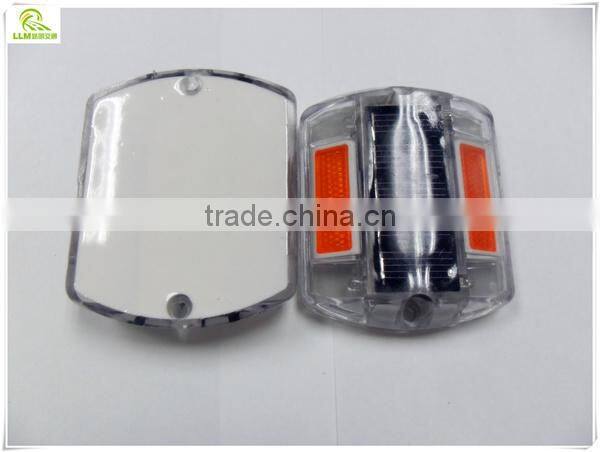 Factory outlet flashing safety road light rectangular plastic LED solar road stud