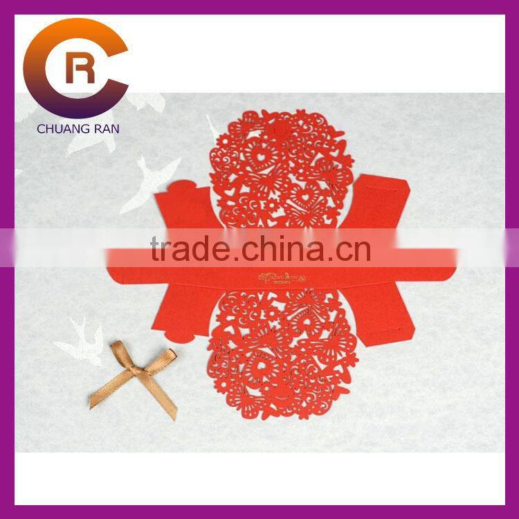 Red printing die cut custom made easy folded paper candy box