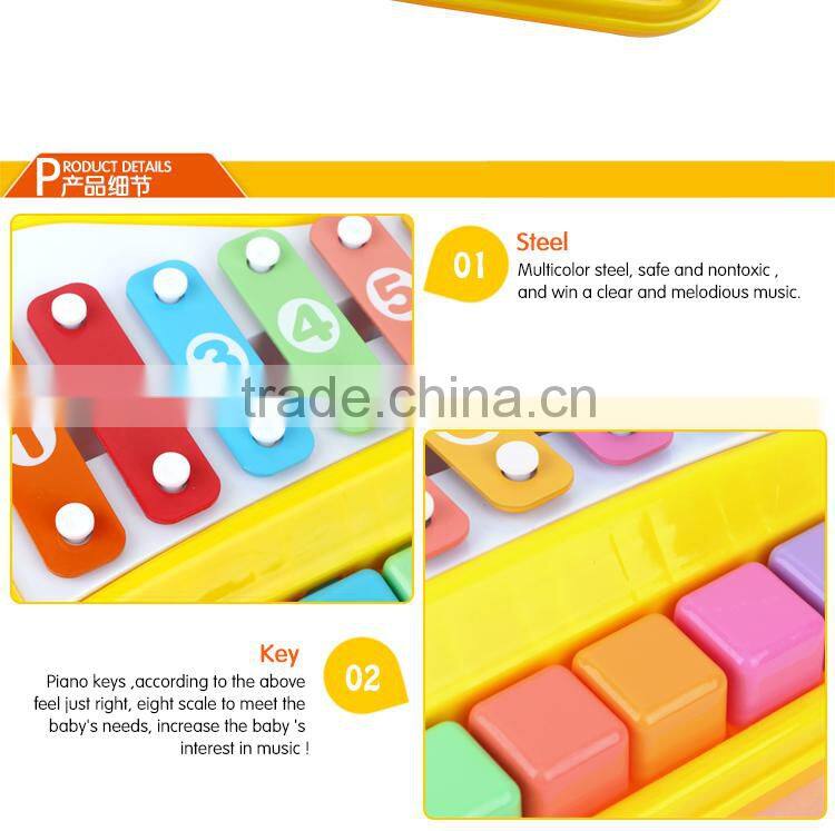 2014 Hot Import Toys Cute 8 Tones Colorful Hand Knock Piano Baby Kid Enlightenment Development Musical Toy Girl Toys For Kids