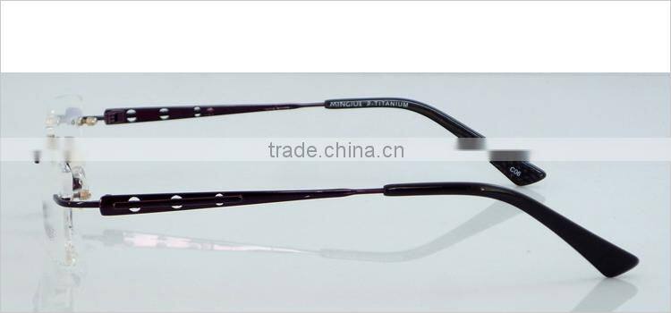 Semi-rimless half titanium wholesale high quality fashion spectacle frame for men