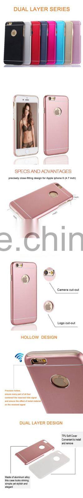 Aluminum luxury mobile phone shell for iphone 6 rose gold case