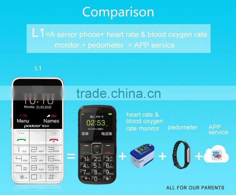 Health mobile phone with heart rate and blood oxygen monitor mobile phone display
