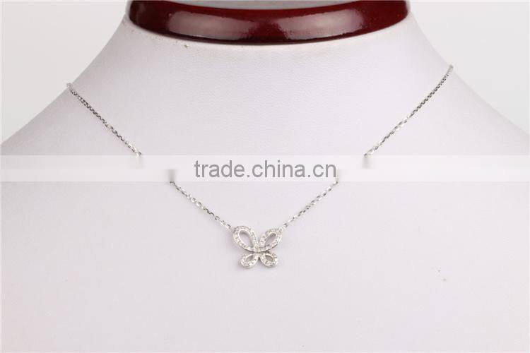 Dubai jewellry butterfly necklace girl's silver sterling necklace fashion jewelry
