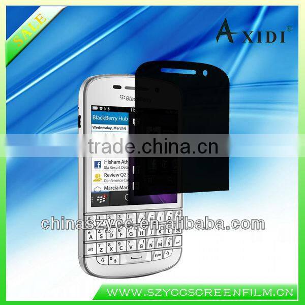 Factury Manufacture Fashion Privacy Anti-spy Screen Protector For Blackberry Q10