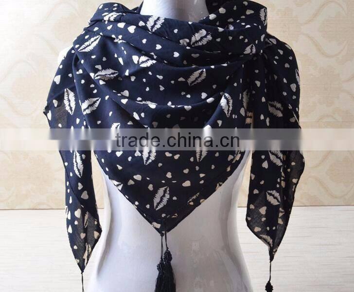 New Designs Printed Cotton Square Head Scarf