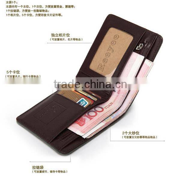 New Mens Boys Plain Canvas Velcro Leather wallet with id window