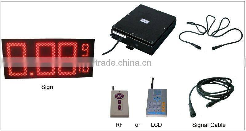 24" RF Remote Control 8.889 Amber Gas Station LED Price Changer
