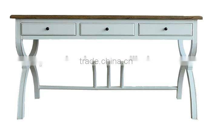 French Antique Apperance white Painted Writing Table with Drawers