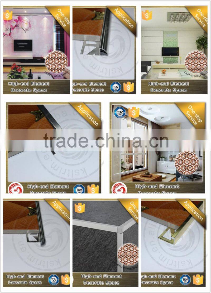 Merchandising aluminum 6063 tile corner trim bullnose tile trim