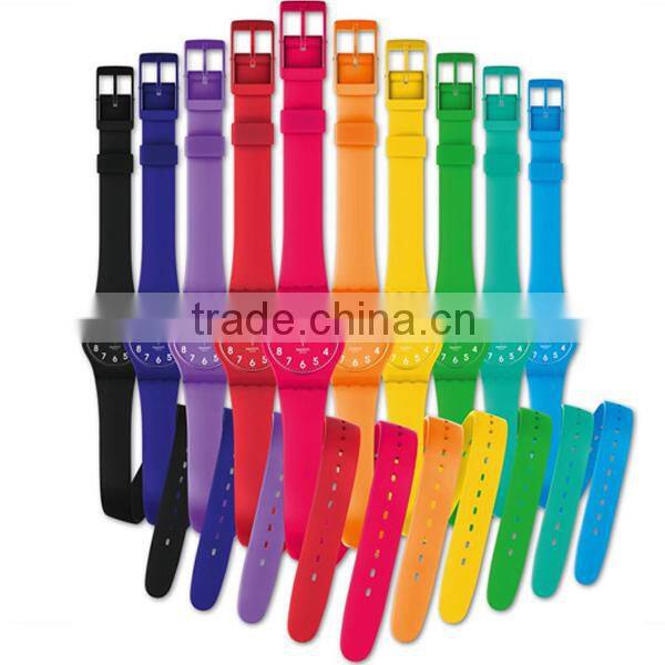 2015 Hot Japan quartz movt alloy case Colorful Silicon Watch