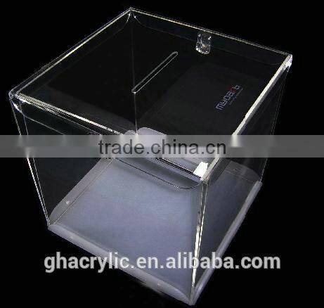 GH-RJ021High transparent acrylic donation boxes,acrylic square box