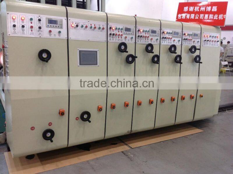 Fully Automatic Flexo Ink Carton Box Printing&Gluing&Bunding Linkage Line