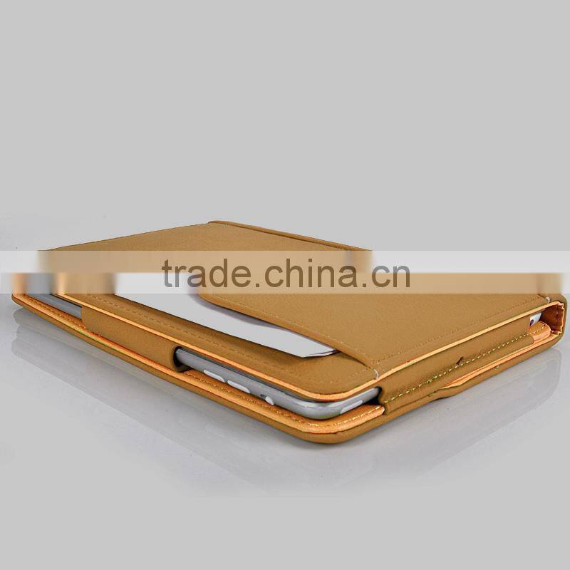 High Quality Tan Leather Case For Ipad Air 2 ipad 6 with Sleep Wake