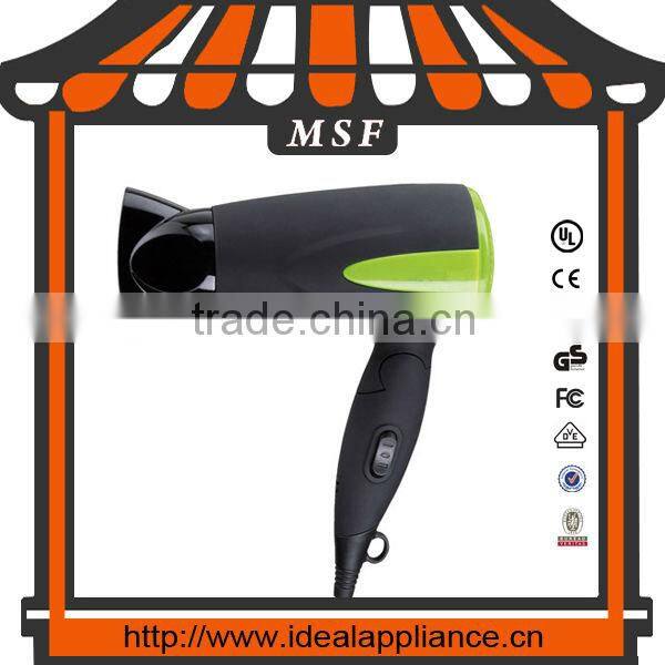 Mini travel 12V foldable hair dryer with dual voltage