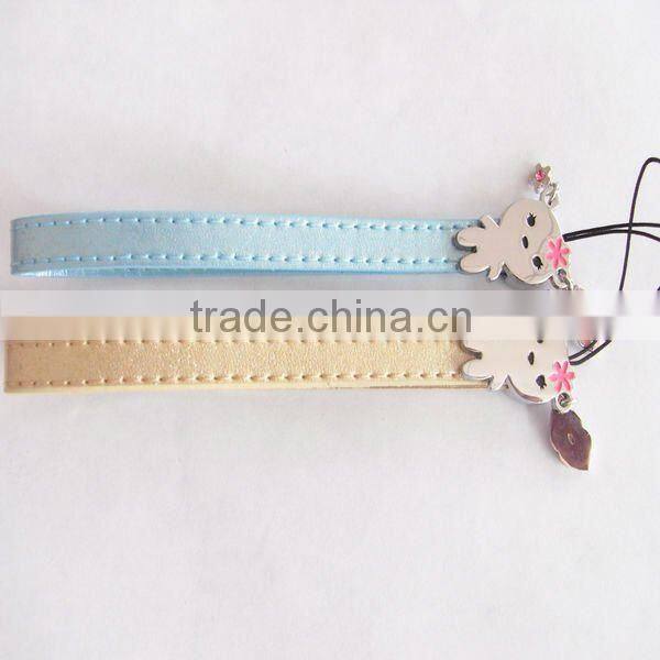 leather mobile phone straps wholesale and cell phone charm promotion