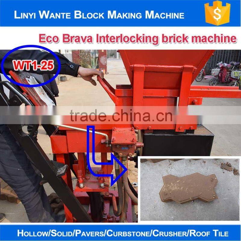 Low price hot sale WT1-25 soil clay interlocking bricks making machine production line