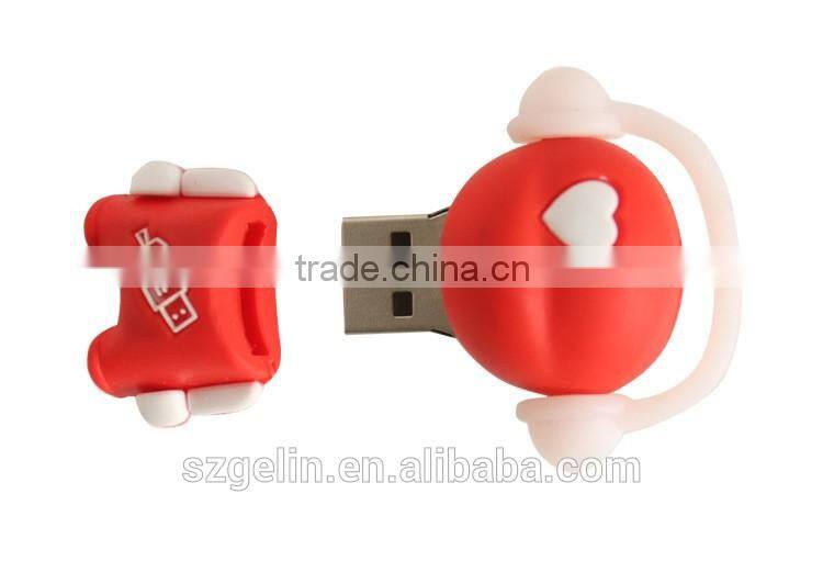 So cute and colour fashion silicone material usb flash drive