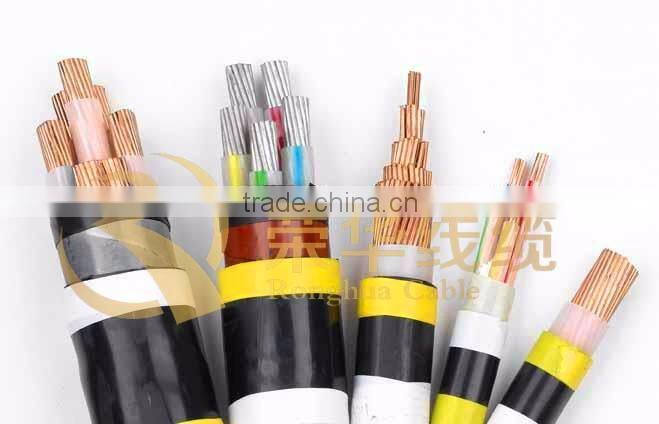 2016 hot selling copper conductor 3 core 4 core pvc electric cable