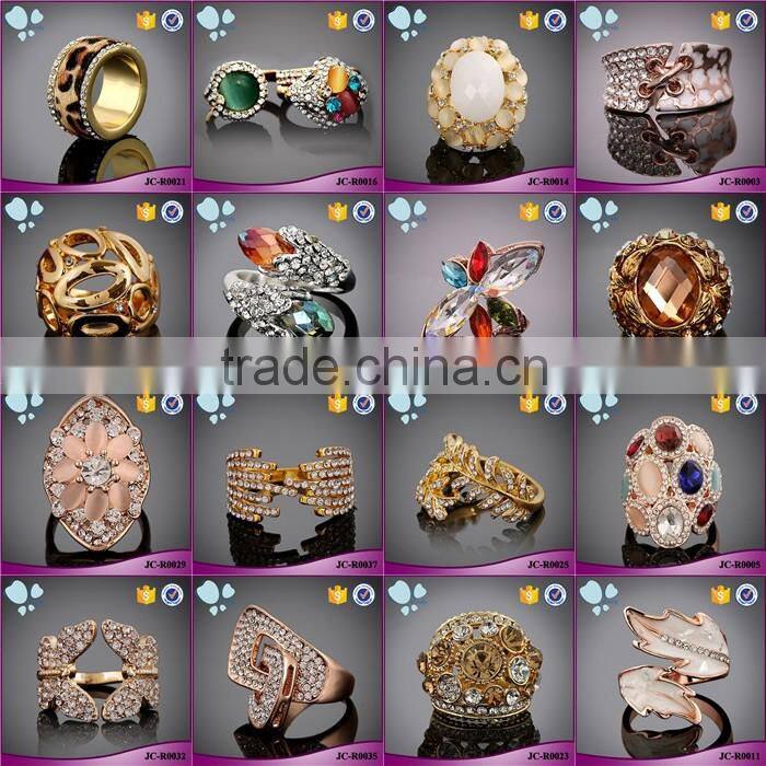 Less than one dollar fashion jewelry full jewelled rhinestone rose gold finger ring