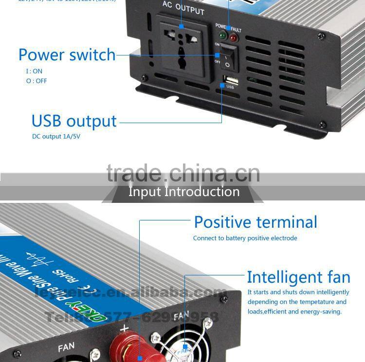 OPIP-1500-1-24 High frequency 100% full power 60Hz 24v 110v solar 1500w dc to ac power inverter
