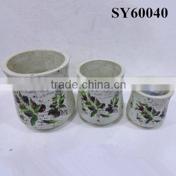 Cheap decal square terracotta plant pot
