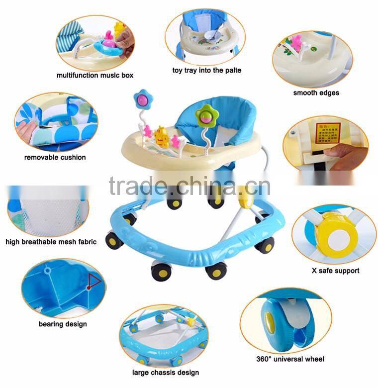 BW-42 Factory Sales 360 Universal Mute Wheel Good Quality Car Shaped Baby Walkers in China