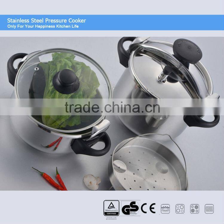 stainless steel french pressure cooker 100% safty guarantee CSB 22cm 6L, suitable to all stoves