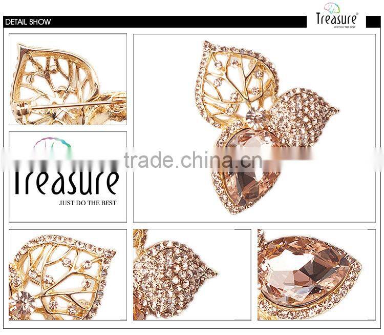 Brand Treasure clover shape brooch yiwu hot new products fashion diamond rhinestone clover shape brooch